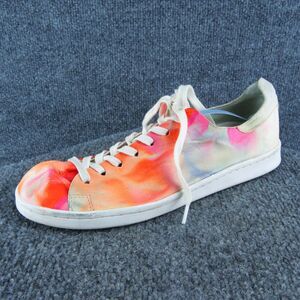 Schutz Women Sneaker Shoes Size‎ 10 Medium Orange Fabric Lace Up
